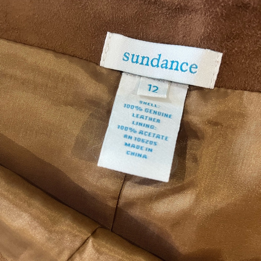 Brown Suede Midi Skirt Fully lined - Picture 6 of 6